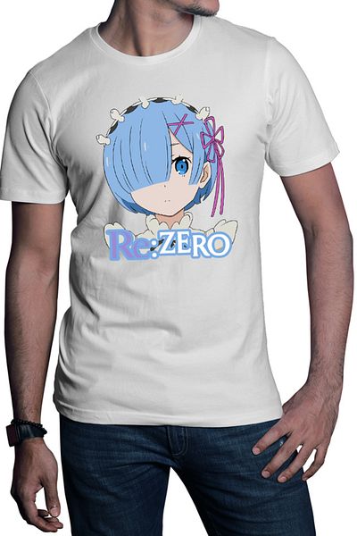 OEM Men's T-shirt Re Zero REM Maiden Light Novel Manga Cosplay