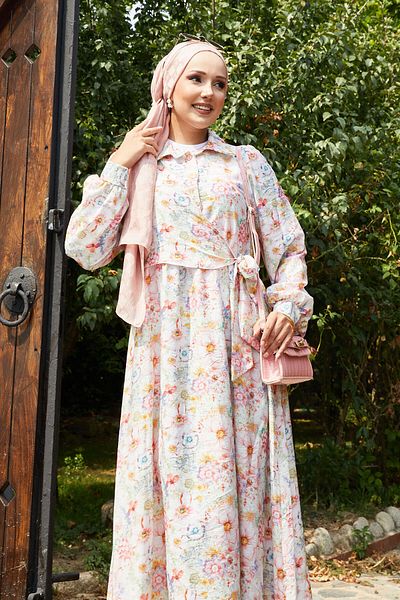 EBRUTESETTÜR Floral Patterned Side Tie Dress