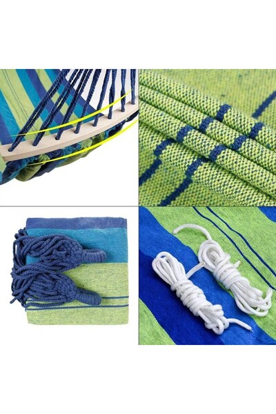 PROCART Hammock for 2 people, 150x200 cm, wooden rod, max 200 kg, storage bag