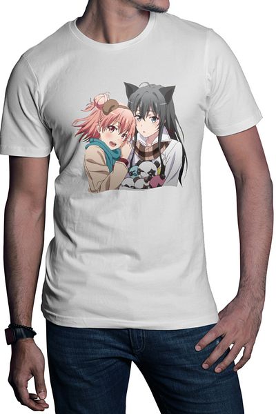OEM Men's T-shirt OreGairu School Panda Bear Girls Anime Ponkan