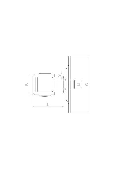 gwd Gate hinge, galvanized, M16 thread, 75x55 mm, adjustable length 40-60 mm
