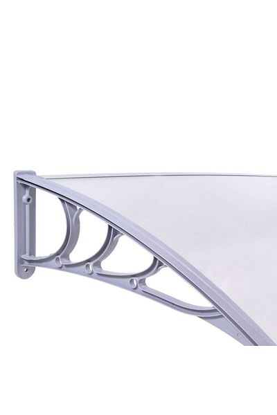 PROCART Copertină fixă, 120x80 cm, policarbonat transparent, cadru gri, accesorii incluse