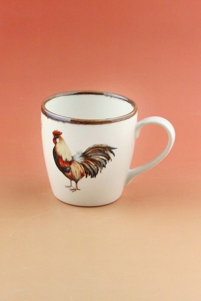 Bursa Porselen Dekor Retro Rooster Pouring Porcelain Mug