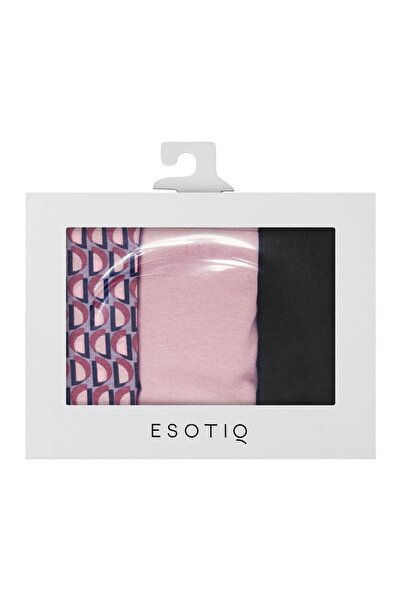 ESOTIQ Women's Classic Panties Set 3-Pack Cotton & Elastane Briefs Plain & Patterned | Mia-Mia