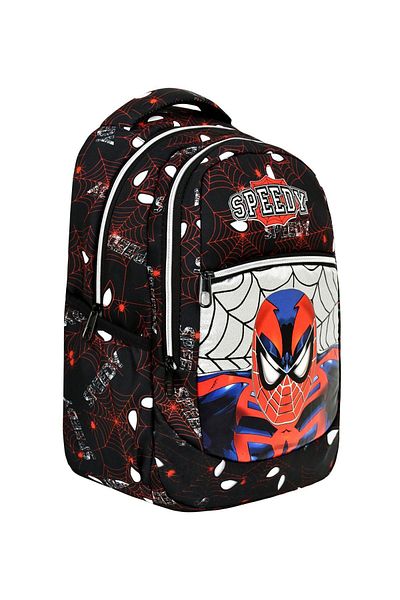 Çanta Trend Geantă de școală pentru școală elementară din 3 piese cu model Spiderman, hrănire pentru băieți și suport pentru stilou