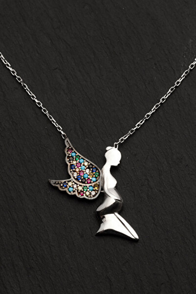 OTTOTESBİH Kadın 925 Ayar Gümüş Melek Annem Kolye