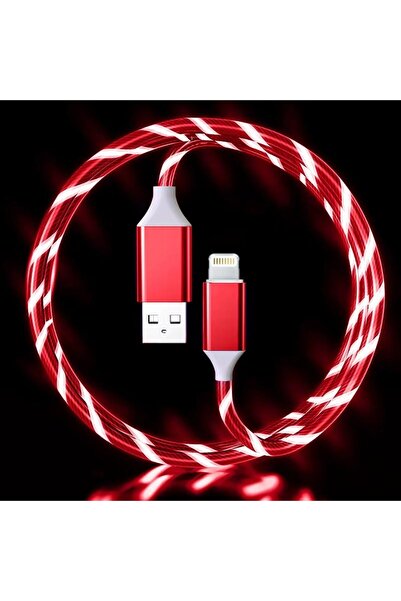 Apera Ga22 i-Phone Lighting Hızlı Şarj Kablosu Matrix LED Işıklı Kablo 8 Pin ...