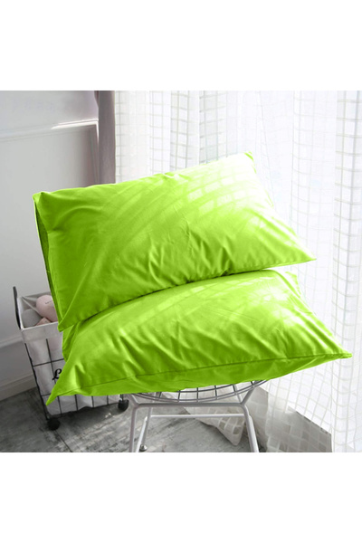 Five Store Set of 2 pillowcases made of 100% ranforce cotton, density 120 g/sqm, Green, 50/70cm