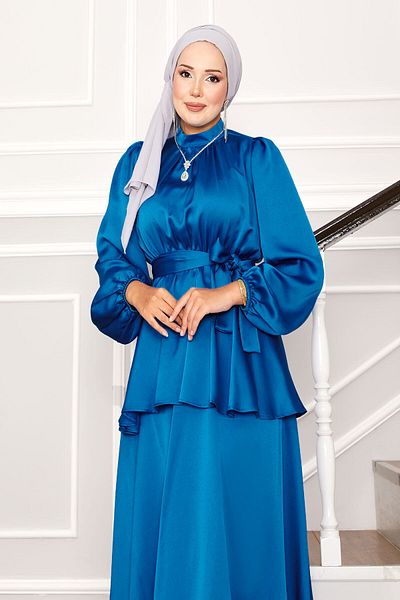EBRUTESETTÜR Double Hijab Suit with Satin Skirt