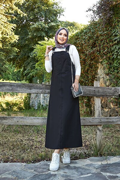 EBRUTESETTÜR Hijab Salopet Dress with Front Pocket Detail