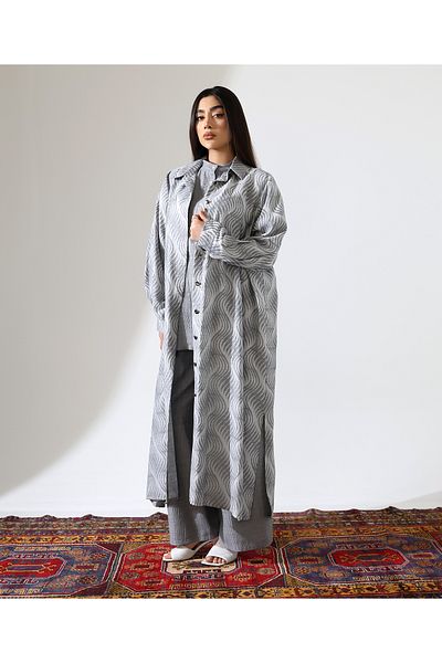 Fi'l Arz Fashion Comfortable Fit Long Viscose Linen Suit