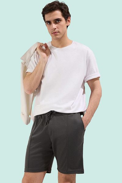PayBuy Men's Mid Length Wide Leg Textured Pique Shorts Casual Daily Summer Styles Weekend Special Occasions