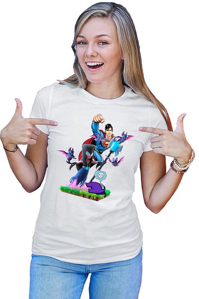 OEM Tricou dama Clash of Clans Superman Among Us Crash Bats Fly Magic
