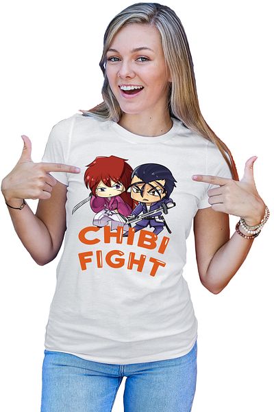 OEM Tricou dama Rurouni Kenshin Chibi Fight Kenshin Hajime