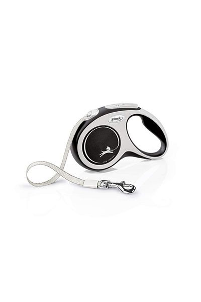 Flexi New Comfort Ribbon Automatic Dog Walking Leash Small Black 5 Mt