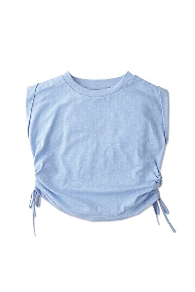 Gingersnaps بلوزة بناتية سادة بدون أكمام مع ربطة جانبية