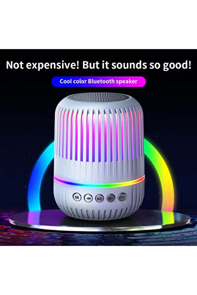 Generic مكبر صوت بلوتوث صغير M 4 - مكبر صوت لاسلكي محمول مزود بإضاءة RGB، ومضخم صوت عميق، ومنفذ USB/AUX