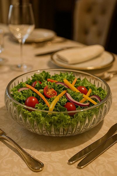 MadaMelya Linea Hand Made Fruit Bowl 24 cm Presentation Cucumber