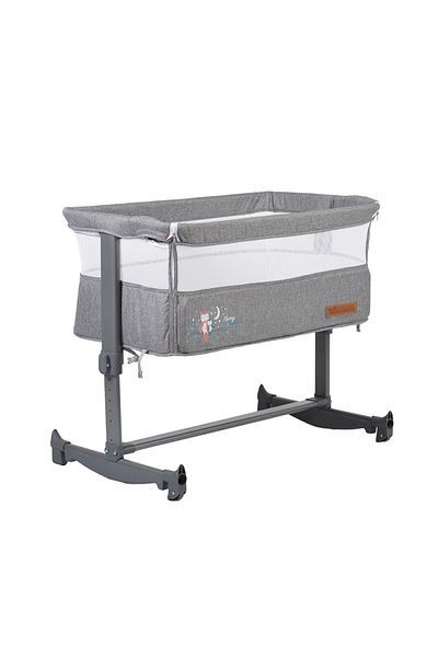 Cangaroo Patut 2 In Always Together Co Sleeper Cu Sistem De Leganare 90x55 Cm, Gri