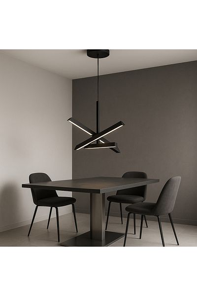Olbia Black Pendant Chandelier 38W - 3000K - 110° Diffusion Angle - 1824 lumens - 220–240V - CRI 90+