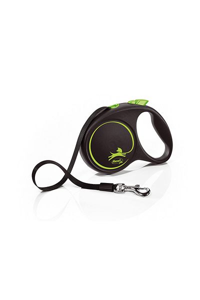 Flexi Black Design Ribbon Automatic Dog Walking Leash Green Medium 5 Mt