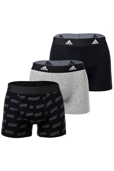 adidas Set de boxeri cu talie elastică cu logo Active Flex - 3 perechi, negru, gri, XL