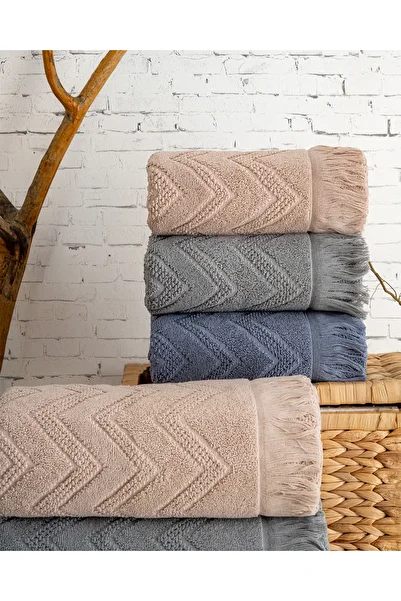 Hazangülü Buldan Production Dowry Deluxe Jacquard Oslo 4-Piece Hand/Face Towel I 50X90