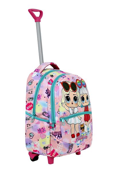 Çanta Trend Set școlar din 3 piese cu racletă, geantă pentru școală primară cu modele colorate + cutie de prânz + suport pentru stilou