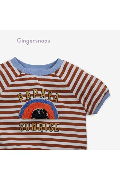 Gingersnaps بلوزة مخططة بأكمام قصيرة للبنات
