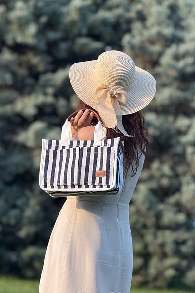 Store Geantă de mână și de umăr din pânză din țesătură naturală pentru femei - Mini geantă de tote potrivită pentru utilizare zilnică