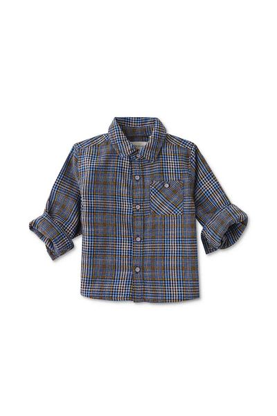 Gingersnaps Plaid Long Sleeve Woven Polo Shirt for Newborn Boys