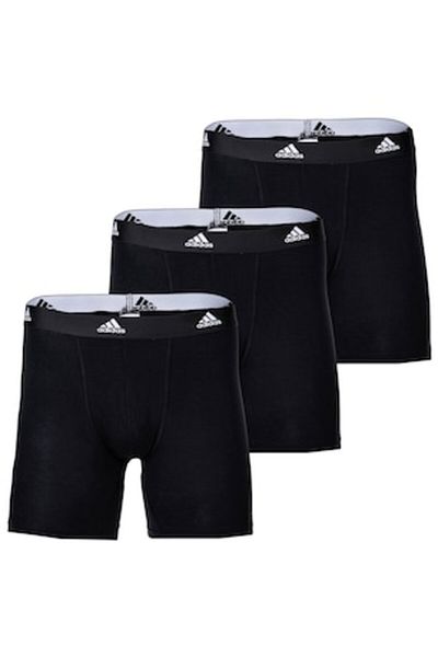 adidas , Set de boxeri din amestec de bumbac - 3 perechi, Negru, M