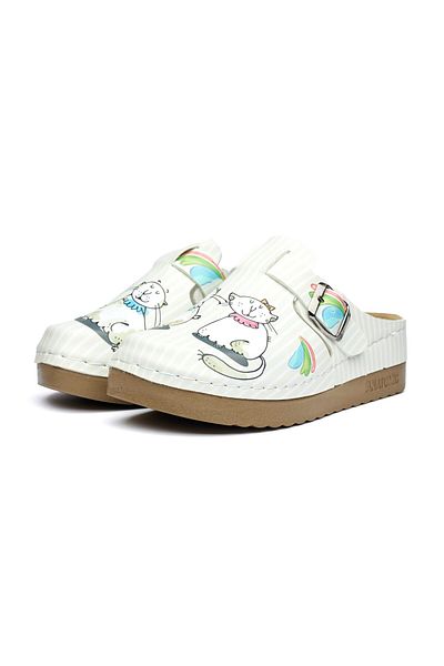Matstar Women's medical clogs 154207, Two Kittens - 36
