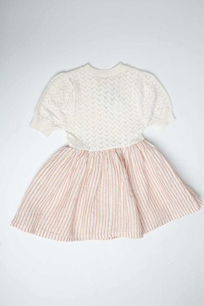 Gingersnaps فستان بناتي واسع مع حافة مكشكشة وتفاصيل فيونكة