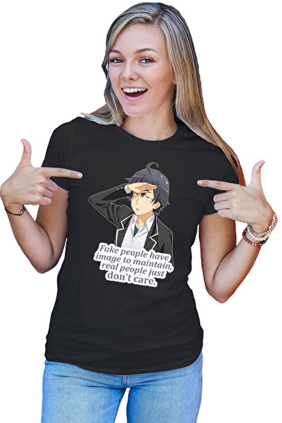 OEM Tricou dama OreGairu Hikigaya Hachiman Fake Otaku