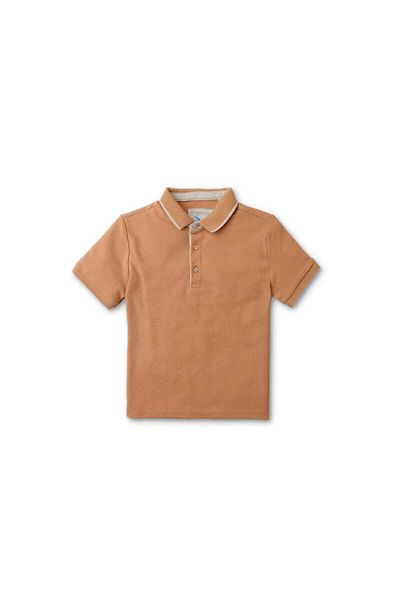 Gingersnaps Brown Polo Button-Up Short Sleeve Baby Boys' T-Shirt