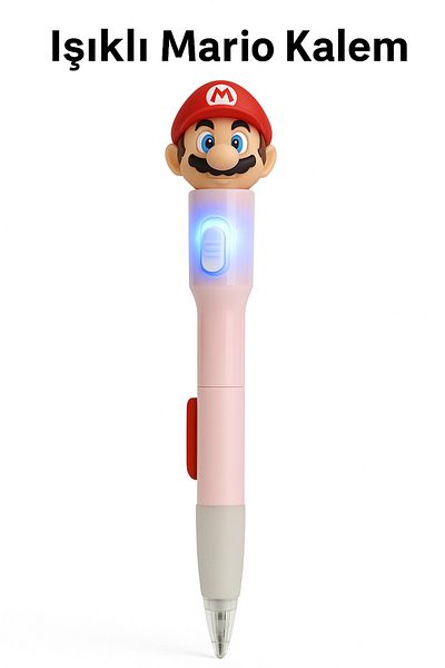 Bittox Lighted Super Mario Figure 0.7 mm Tip Pen - Ideal for Gifts and School