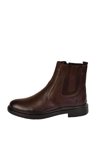 Peta Men's Fur Lined Zippered Leather Casual Boots