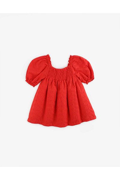 Gingersnaps Girls' Solid Baby Dress with Elastic Waistband