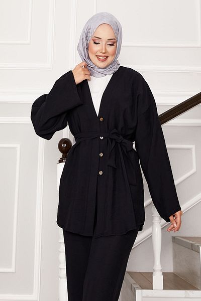 EBRUTESETTÜR Kimono Set with Belt and Buttons
