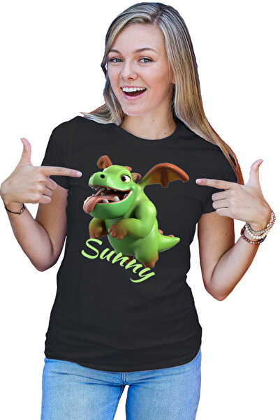 OEM Tricou dama Clash of Clans Mini Dinosaur Happy Flying Positive Energy