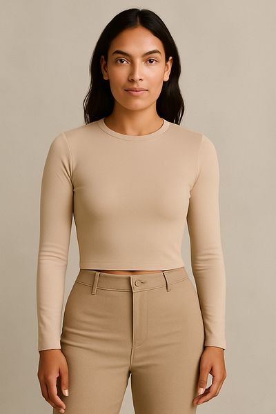 My Blog Body de bază cu mânecă lungă Mink Plain
