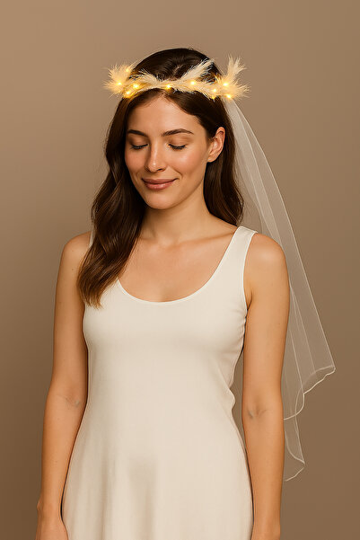Parti Atölyesi Bride Partileri Ve Düğünlerde Kullanılacak Harika Işıklı Tüylü...