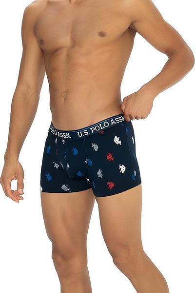 U.S. Polo Assn. Ανδρικό Σετ Μπόξερ 3 τεμαχίων - Μαύρο Μπορντό και Έντυπο Χρώμα Βαμβακερά Εσώρουχα
