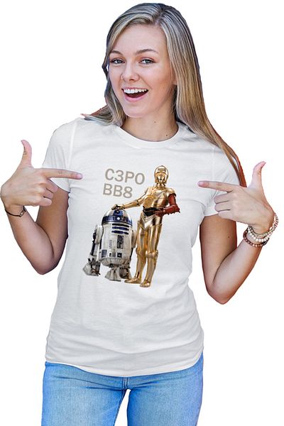 OEM Tricou dama Star Wars Robots BB8 S3PO Droid