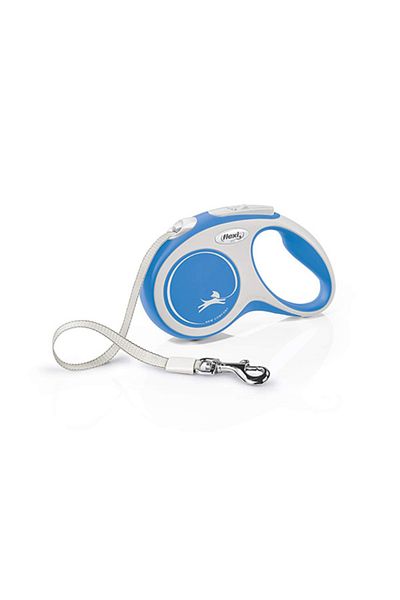Flexi New Comfort Strip Automatic Dog Walking Leash Small Blue/White 5 Mt