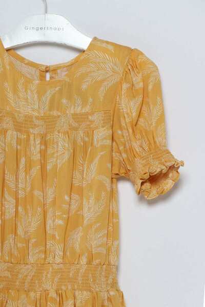 Gingersnaps Printed Short Sleeve Viscose Dress for Girls