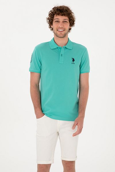 U.S. Polo Assn. Men's Slim Fit Polo Neck Mint Basic T-Shirt 50305929-Vr090