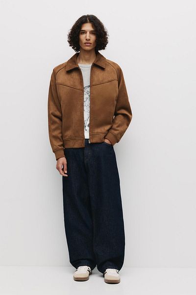 Pull & Bear Faux suede trucker jacket