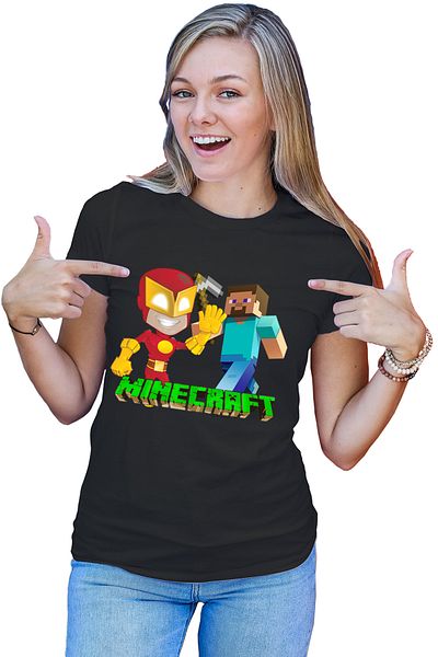 OEM Tricou dama The Flash Minecraft Steve Super Hero